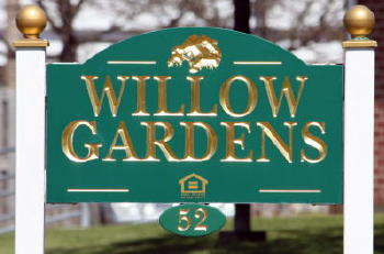 Willow Gardens Carved Sign